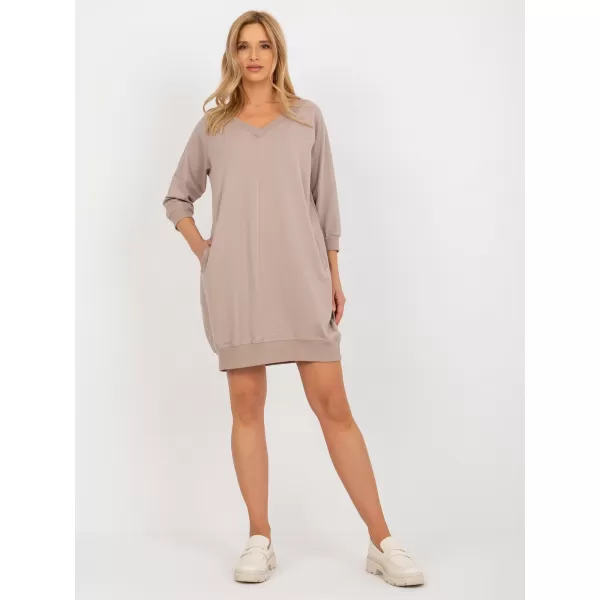  Dámské šaty BASIC FEEL GOOD RV-SK-7203.35P DARK BEIGE 