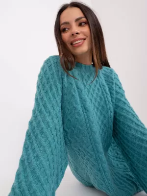 Dámský svetr WOOL FASHION ITALIA AT-SW-2367-2.64P TURQUOISE