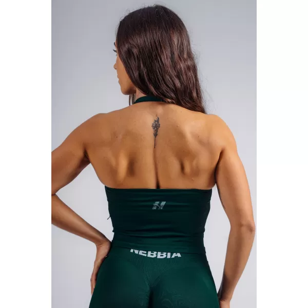  Halter top s vestavěnou podprsenkou NEBBIA PRIMAL 863 DARK GREEN 