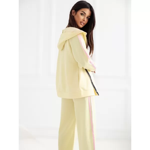  Dámská tepláková souprava RUE PARIS IT-KMPL-21782.91 BRIGHT YELLOW 