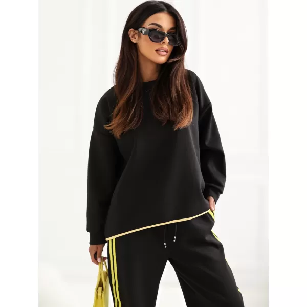  Dámská tepláková souprava RUE PARIS IT-KMPL-22216.75 BLACK 