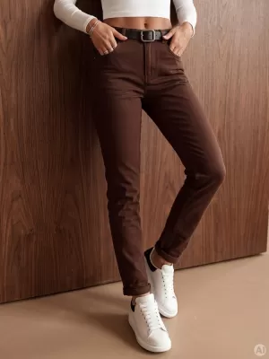 Dámské džíny DSTREET1 HNĚDÁ