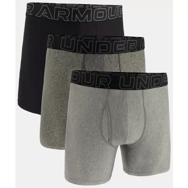  Pánské boxerky UNDER ARMOUR M UA PERF TECH 6IN (3KS) 1383878-035 ŠEDÁ 