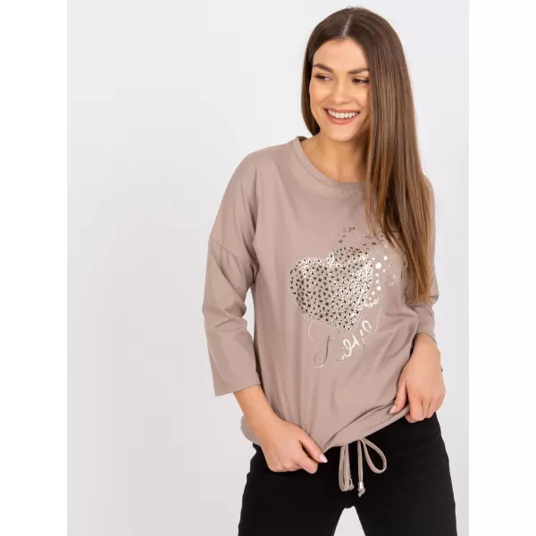  Dámská halenka RUE PARIS RV-BZ-7545.42P DARK BEIGE 