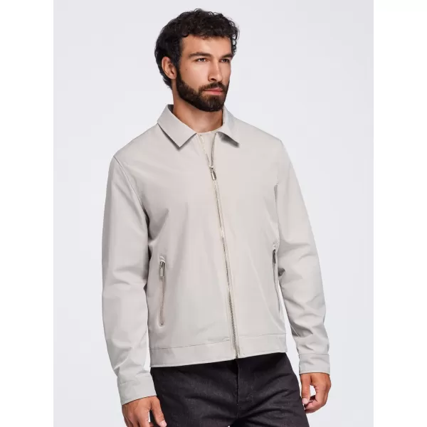  Pánská přechodná bunda OMBRE OM-JANP-0224 GREY-BEIGE 