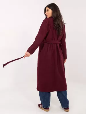 Dámský kabát OCH BELLA TW-PL-BI-5312A.85 BURGUNDY