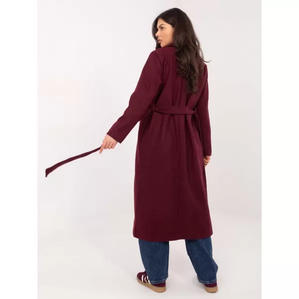  Dámský kabát OCH BELLA TW-PL-BI-5312A.85 BURGUNDY 