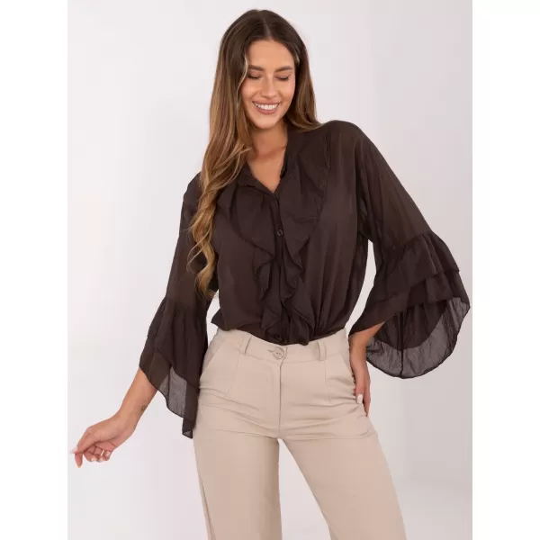  Dámská košile ITALY MODA MI-KS-92330.07 DARK BROWN 