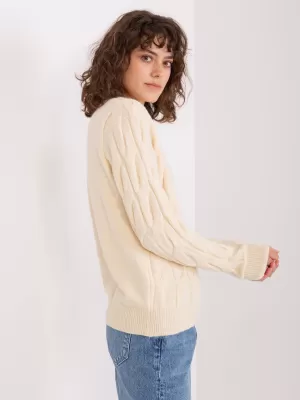 Dámský svetr WOOL FASHION ITALIA AT-SW-2235.00P LIGHT BEIGE