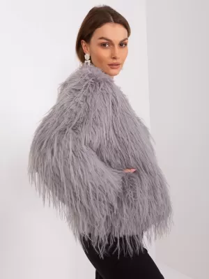 Dámská bunda WOOL FASHION ITALIA AT-KR-2359.96P LIGHT GREY