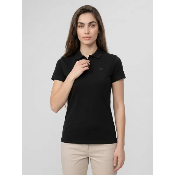  Dámské triko s límečkem 4F 4FWMM00TPTSF0768 DEEP BLACK 