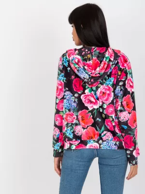 Dámská mikina RUE PARIS RV-BL-8118.89 BLACK AND PINK