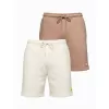 Pánský set kraťas OMBRE Z129 CREAM/LIGHT BROWN