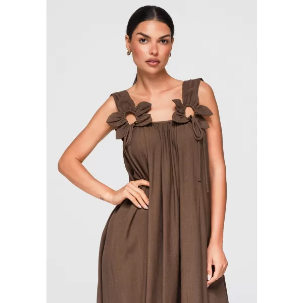  Dámské šaty OMBRE OW-DLR-E0014 BROWN 