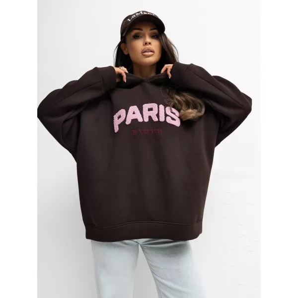  Dámská mikina RUE PARIS RV-BL-A1041.59 DARK BROWN 