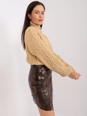 Dámský svetr WOOL FASHION ITALIA AT-SW-2348.95 CAMEL