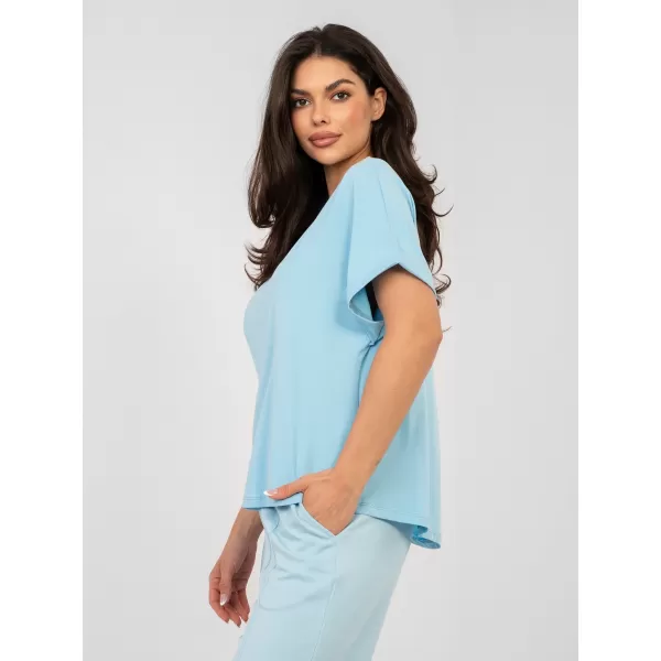  Dámská halenka RUE PARIS RV-BZ-A1185.19 LIGHT BLUE 