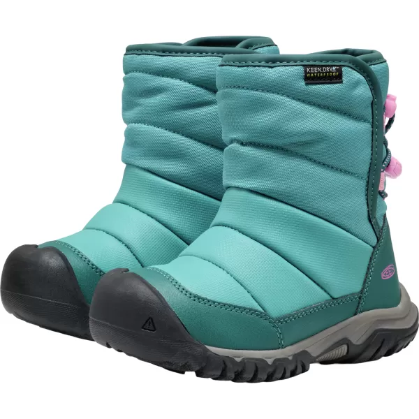  Dětské zimní boty KEEN PUFFRIDER WP CHILDREN BRITTANY BLUE/CASHMERE ROSE 