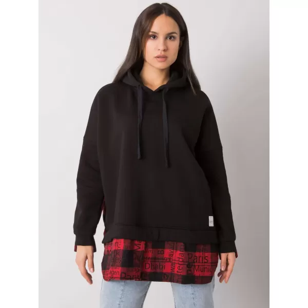  Dámská mikina RUE PARIS RV-BL-7312.14 BLACK AND RED 