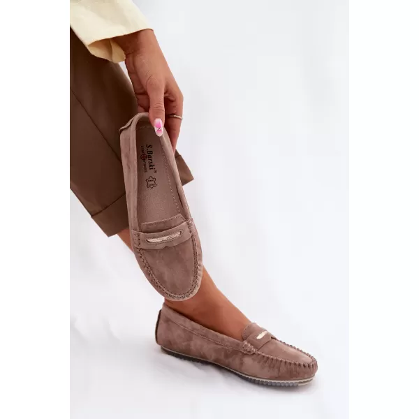  Dámské mokasíny S.BARSKI LR61-7029 DARK BROWN 