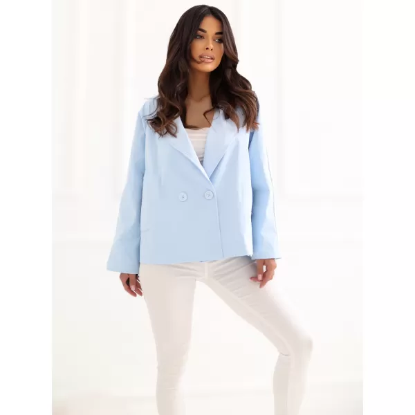  Dámský kabát RUE PARIS IT-KR-FL8897KSM.00 LIGHT BLUE 
