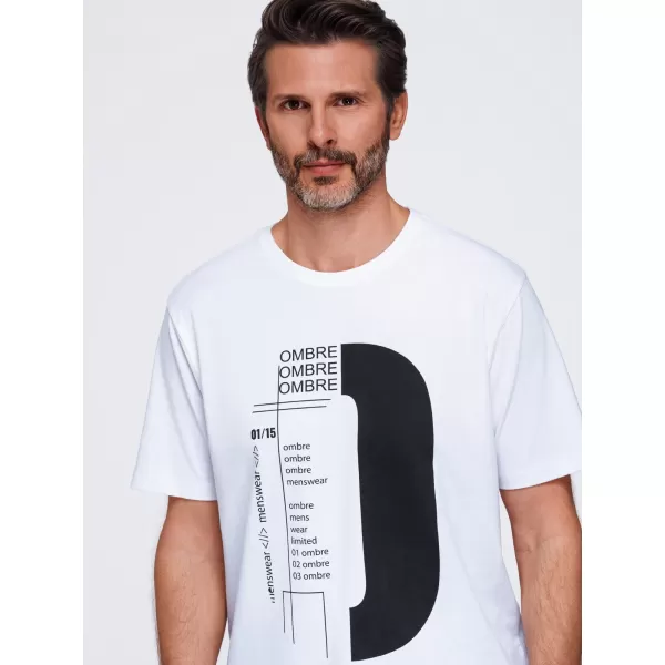  Pánské tričko OMBRE OM-TSPT-0299 WHITE 