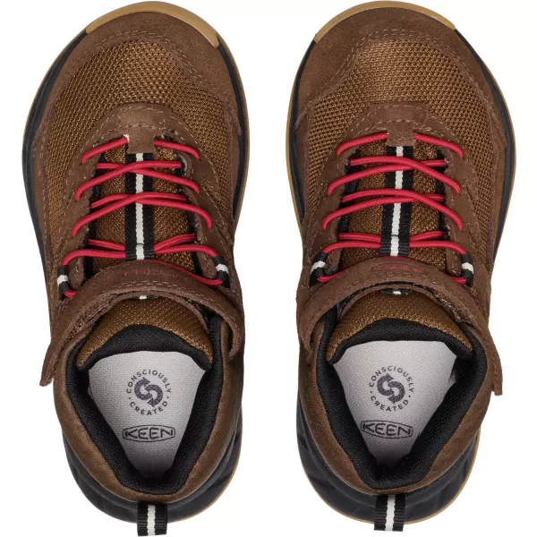  Dětské kotníkové boty KEEN HIGHTRAIL MID WP CHILDREN DARK EARTH/GARNET 