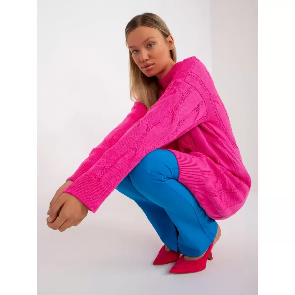  Dámský svetr RUE PARIS LC-SW-0297.35P FLUO PINK 