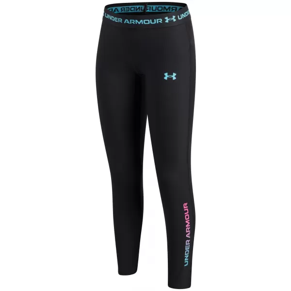  Dívčí legíny UNDER ARMOUR UA HEATGEAR BRANDED LEGGING 6013697-002 ČERNÁ 
