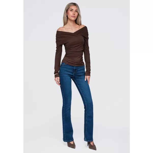  Dámská halenka OMBRE OW-TS-E0088 BROWN 