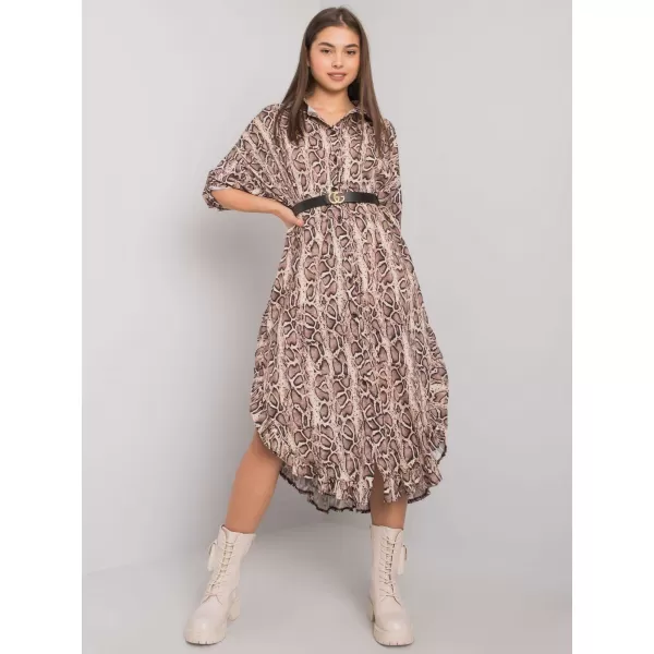  Dámské šaty OCH BELLA TW-SK-BI-32556-1.62P BLACK AND BEIGE 