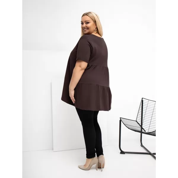  Dámská halenka RELEVANCE RV-BZ-7923-1.34P DARK BROWN 