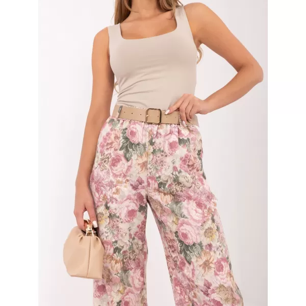  Dámské kalhoty RUE PARIS IT-SP-FL10232.21 DARK PINK 