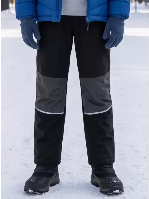Dětské hřejivé softshellové kalhoty ALPINE PRO HERGO BLACK
