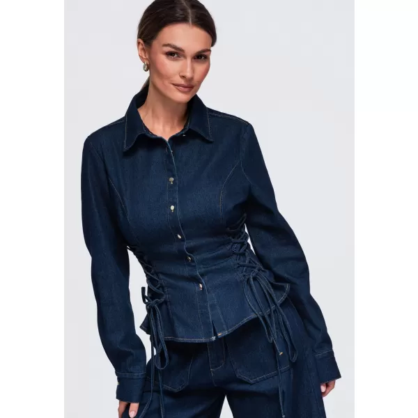  Dámská košile OMBRE OW-SH-E0070 NAVY BLUE 
