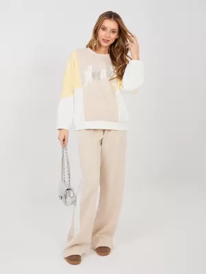 Dámská tepláková souprava RUE PARIS IT-KMPL-22210.95 BEIGE