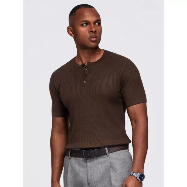  Pánské tričko OMBRE OM-TSCT-0304 BROWN 