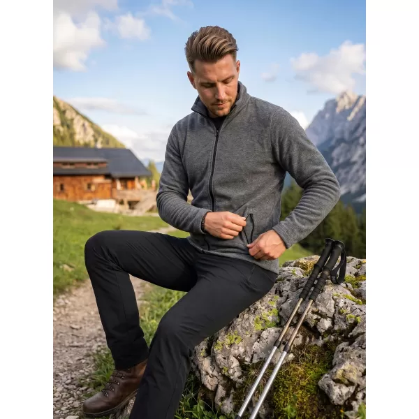  Pánská micro fleece mikina MALFINI FACTOR 852 ČERNÝ MELÍR 