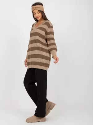 Dámský svetr RUE PARIS LC-SW-8030.29P DARK BEIGE