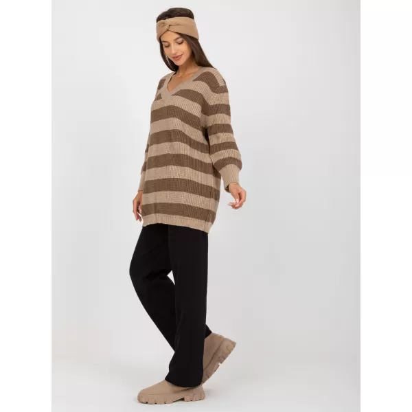  Dámský svetr RUE PARIS LC-SW-8030.29P DARK BEIGE 
