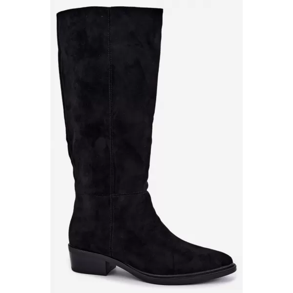  Dámské kozačky BOTO 6502-1 BLACK SUEDE 