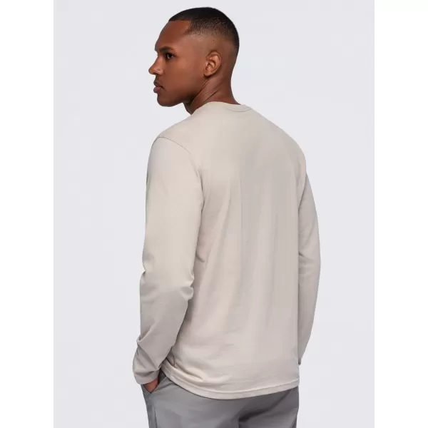  Pánské tričko OMBRE OM-LSBL-0142 BEIGE 