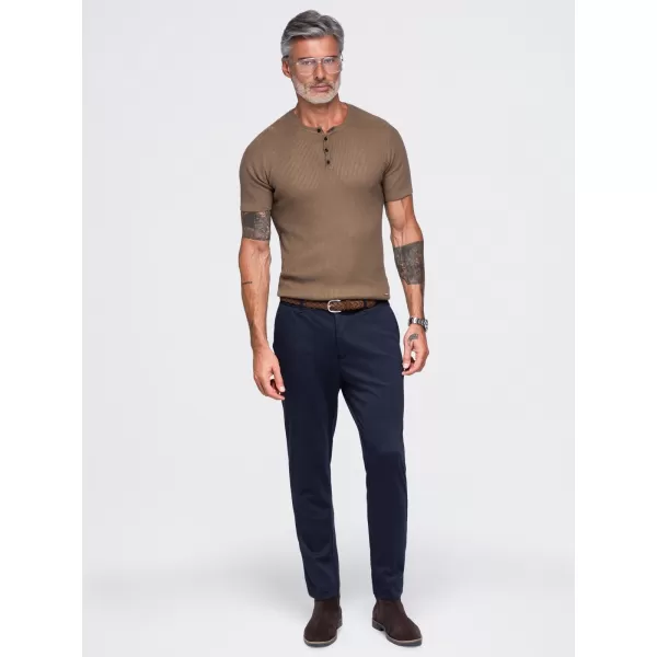  Pánské tričko OMBRE OM-TSCT-0304 LIGHT BROWN 