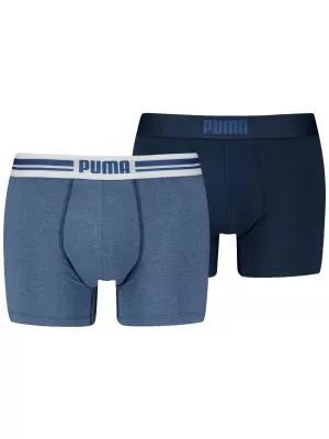 Pánské boxerky PUMA MEN EVERYDAY PLACED LOGO BOXER 2P 93847604 LIGHT BLUE MELANGE