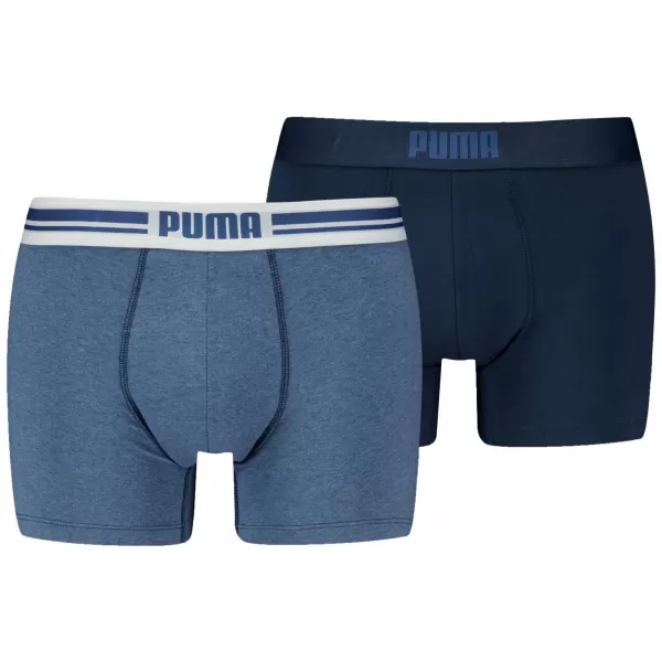  Pánské boxerky PUMA MEN EVERYDAY PLACED LOGO BOXER 2P 93847604 LIGHT BLUE MELANGE 