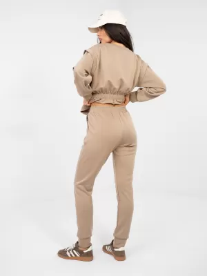 Dámský komplet RUE PARIS IT-KMPL-22239.03 DARK BEIGE