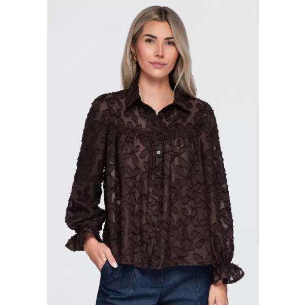  Dámská košile OMBRE OW-SH-E0074 BROWN 