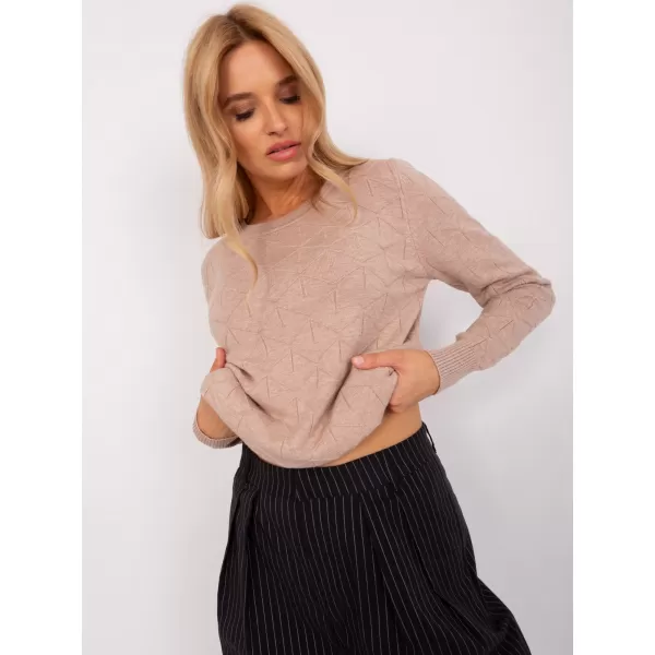  Dámský svetr WOOL FASHION ITALIA AT-SW-232901.25X DARK BEIGE 