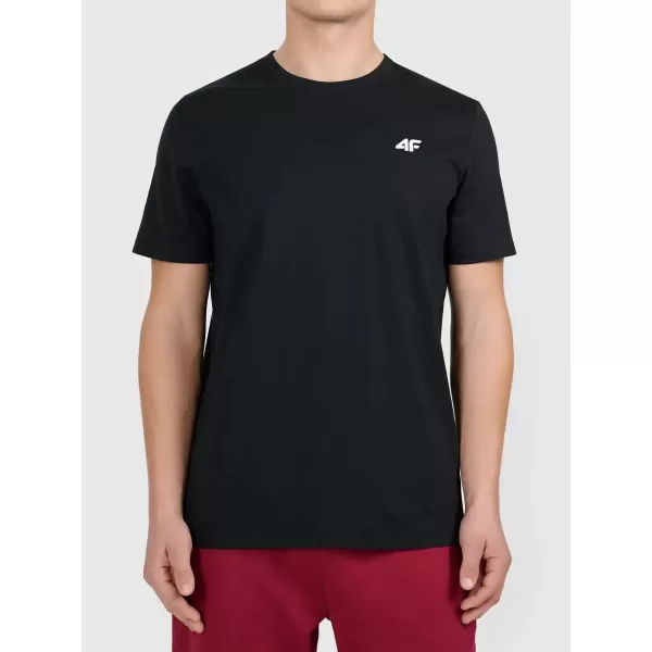  Pánské triko 4F 4FWAW25TTSHM2373 DEEP BLACK 