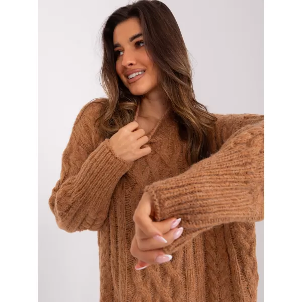  Dámský svetr WOOL FASHION ITALIA AT-SW-2363-2.11P CAMEL 